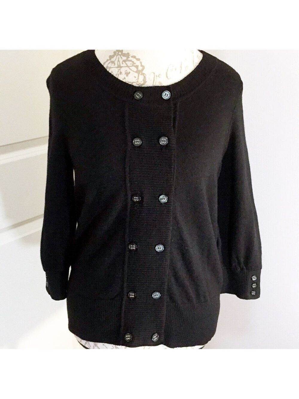 SARAH SPENCER Italian Merino Wool Cardigan - Black - Sarah Spencer